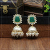 Green Color Antique Jhumka Earrings (ANTE1471GRN)
