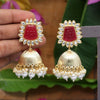 Maroon Color Antique Jhumka Earrings (ANTE1471MRN)