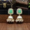 Parrot Green Color Antique Jhumka Earrings (ANTE1471PGRN)