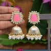 Pink Color Antique Jhumka Earrings (ANTE1471PNK)