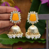 Yellow Color Antique Jhumka Earrings (ANTE1471YLW)