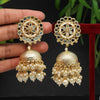 White Color Antique Jhumka Earrings (ANTE1472WHT)