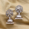 Silver Color Antique Jhumka Earrings (ANTE1473SLV)