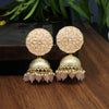Pink Color Antique Jhumka Earrings (ANTE1478PNK)