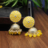 Yellow Color Antique Jhumka Earrings (ANTE1478YLW)