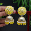 Yellow Color Antique Jhumka Earrings (ANTE1478YLW)