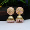 Pink Color Antique Jhumka Earrings (ANTE1479PNK)