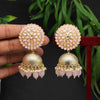 Pink Color Antique Jhumka Earrings (ANTE1479PNK)