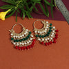 Maroon & Green Color Antique Earrings (ANTE1481MG)