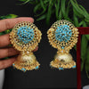 Firozi Color Antique Jhumka Earrings (ANTE1482FRZ)