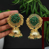 Green Color Antique Jhumka Earrings (ANTE1482GRN)