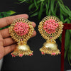 Pink Color Antique Jhumka Earrings (ANTE1482PNK)