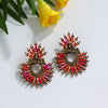 Red Color Antique Earrings (ANTE1486RED)