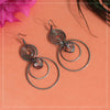 Black Color Glass Stone Antique Earrings (ANTE1495BLK)