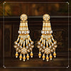 White Color Glass Stone Antique Stone Earrings (ANTE1550WHT)