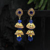 Blue Color Antique Stone Earrings (ANTE1554BLU)