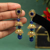 Blue Color Antique Stone Earrings (ANTE1554BLU)