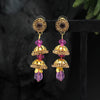 Purple Color Antique Stone Earrings (ANTE1554PRP)