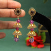 Purple Color Antique Stone Earrings (ANTE1554PRP)