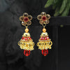 Red Color Antique Stone Earrings (ANTE1555RED)