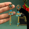 Firozi Color Antique Stone Earrings (ANTE1556FRZ)
