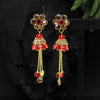 Red Color Antique Stone Earrings (ANTE1556RED)