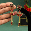 Red Color Antique Stone Earrings (ANTE1556RED)