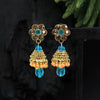 Firozi Color Antique Stone Earrings (ANTE1557FRZ)
