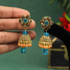 Firozi Color Antique Stone Earrings (ANTE1557FRZ)
