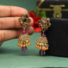 Purple Color Antique Stone Earrings (ANTE1557PRP)