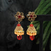 Red Color Antique Stone Earrings (ANTE1557RED)