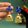 Blue Color Antique Ravioli Stone Earrings (ANTE1558BLU)