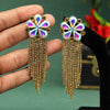 Multi Color Antique Ravioli Stone Earrings (ANTE1559MLT)