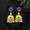 Blue Color Antique Ravioli Stone Earrings (ANTE1561BLU)