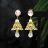 Light Pink Color Antique Ravioli Stone Earrings (ANTE1562LPNK)