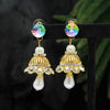 Multi Color Antique Ravioli Stone Earrings (ANTE1562MLT)