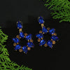 Blue Color Antique Rivoli Stone Earrings (ANTE1578BLU)