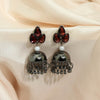 Dark Purple Color Antique Rivoli Stone Earrings (ANTE1580DPRP)