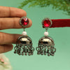 Red Color Antique Rivoli Stone Earrings (ANTE1583RED)