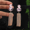 Light Pink Color Antique Rivoli Stone Earrings (ANTE1584LPNK)