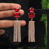 Red Color Antique Rivoli Stone Earrings (ANTE1584RED)