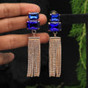 Blue Color Antique Rivoli Stone Earrings (ANTE1585BLU)