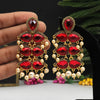 Red Color Antique Earrings (ANTE1596RED)