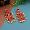 Red Color Antique Earrings (ANTE1596RED)