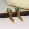 Rainbow Color Antique Rivoli Stone Earrings (ANTE1641RNW)