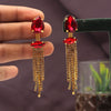 Red Color Antique Rivoli Stone Earrings (ANTE1642RED)