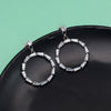 Silver Color Antique Stone Earrings (ANTE1657SLV)