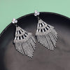 Silver Color Antique Stone Earrings (ANTE1660SLV)