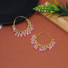 Pink Color Antique Stone Earrings (ANTE1670PNK)