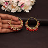Red Color Antique Stone Earrings (ANTE1670RED)